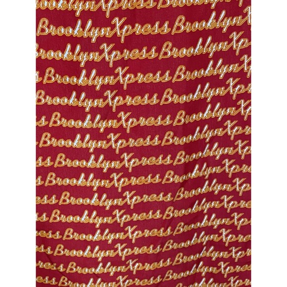 Brooklyn Xpress Red Orange All over Logo Spellout Print Hawaiian Shirt Size XL - Picture 4 of 4